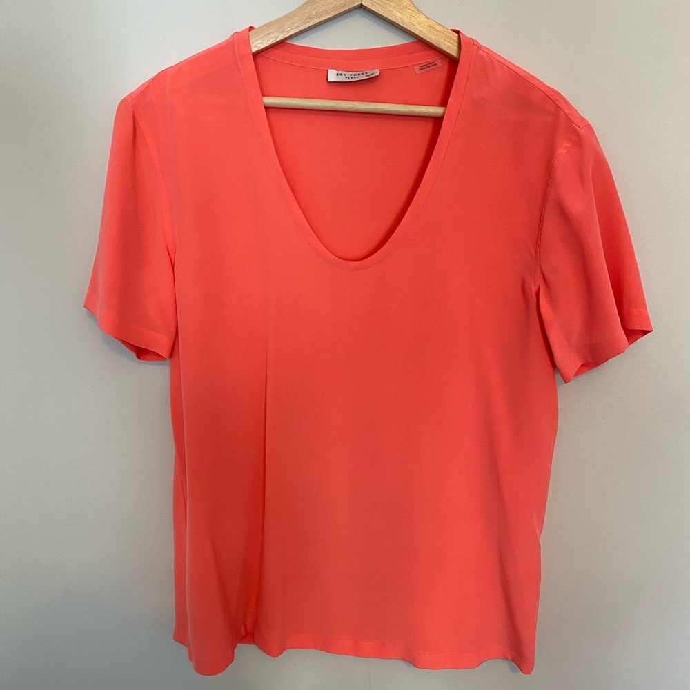 Equipment short sleeve silk blouse